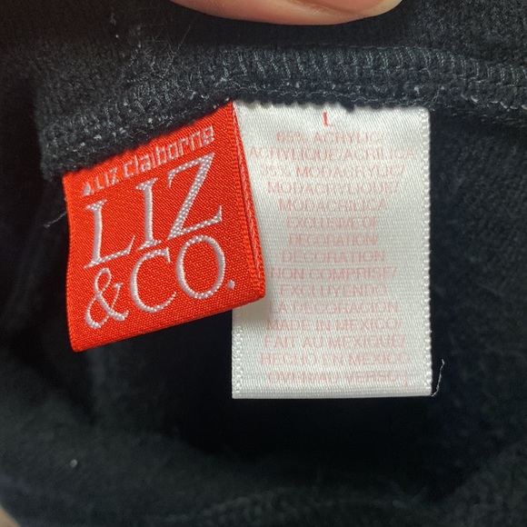 Liz Claiborne Women's Black Longline Fleece Hoodie - Picture 6 of 8